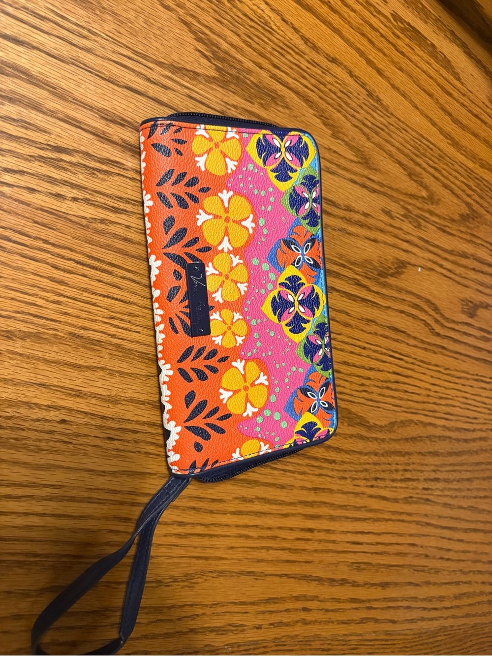Vera Bradley Multicolor Floral Zip Wristlet - Orange, Pink & Blue